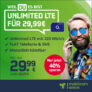 o2 Free Unlimited Max für nur 29,99€/Monat + einmalig 9,99€ Anschlusspreis – monatlich kündbar + 2 Monate Gymondo gratis!