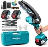 Seesii Mini Kettensäge mit Akku 2x4000mAh für nur 72€ (statt 92€)
