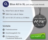 Für junge Leute: Tarif o2 Blue All In XL Junge Leute mit 10GB Datenvolumen für nur 48,70 Euro monatlich + Top Smartphone für nur einmalig 1,- Euro (z.B. iPhone 6S 64GB)
