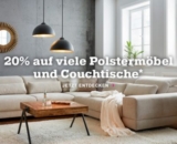 20% Rabatt auf ausgewählte Polstermöbel & Couchtische im Mömax Onlineshop