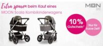 10% Rabatt auf (reduzierte) Moon Kinderwagen, z. B. den Moon Scala (blue/panama) für nur 404,10 Euro