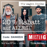 Verlängert: Großer Sale im Mustang Onlineshop mit bis zu 50% Rabatt + 20% Extrarabatt durch Gutschein