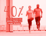40% Rabatt auf alle Adias, Under Armour & Puma Artikel im my-sportswear Onlineshop
