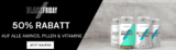 Black Week Sale bei MyProtein mit 50% Rabatt auf alle Aminos, Pillen und Vitamine