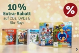 10% Rabatt auf CD’s, DVD’s und Blurays im myToys Onlineshop