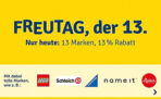 13% Rabatt auf 13 Marken im myToys Onlineshop – z.B. LEGO, Jack Wolfskin oder Ravensburger