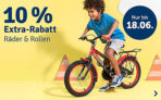 10% Rabatt auf alle Artikel mit Rädern und Rollen im myToys Onlineshop