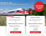 Nochmal 5,- reduziert! 2x ICE Bahntickets + 6 Monate Maxdome nur 64,99 Euro – oder 1 Ticket 34,99