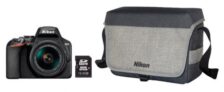 NIKON D3500 Spiegelreflexkamera mit 18-55 mm Objektiv, Speicherkarte und Tasche für nur 299,- Euro