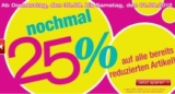 [NKD] Sale beim Klamottendiscounter: Nochmal 25% Rabatt auf alle reduzierten Artikel im Onlineshop und den Filialen!