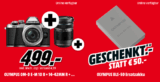 OLYMPUS OM-D E-M10 Mark II Systemkamera Kit mit 14-42 mm II und 40-150 mm Objektiv und gratis Zusatzakku für nur 499,- Euro
