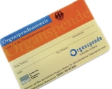 Organspendeausweis als Plastikkarte und Taschenkalender 2018 kostenfrei anfordern