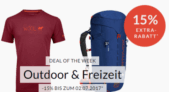 Engelhorn Sports Weeklydeal mit 15% Rabatt auf Outdoor & Freizeit + 5,- Euro Gutschein
