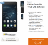 Klarmobil AllNet Spar Flat für 14,85 Euro pro Monat + Huawei P9 Lite Smartphone für einmalig 9,- Euro.