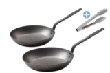 De Buyer Pfannen-Set (Ø 24 und 28 cm) mit Küchenzange für nur 45,90€ inkl. Versand