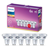 6er-Pack Philips LED Classic GU10 Lampen (50 W) für nur 8,99€ (statt 14€) – Prime