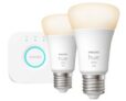 Nochmal günstiger! Philips Hue White E27 2x1055lm 75W Starter Set für nur 29,99€ inkl. Versand (statt 46€)