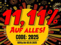 Nur noch heute: 11,11% Rabatt auf das gesamte Sortiment bei PickSport
