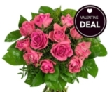 Rosenstrauß My Valentine mit 12 pinken Rosen nur 19,98 Euro inkl. Lieferung.
