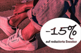 15% Rabatt auf alle bereits reduzierten Sneaker im Planet Sports Onlineshop