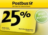 1 Jahr lang 25% sparen mit der Postbus Karte für einmalig 25,- Euro!