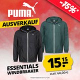 PUMA Essentials Solid Herren Windbreaker (2 Farben, S-XL) für nur 20,10€ (statt 30€)