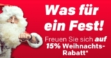 Christmas Sale bei Rakuten mit 15% Rabatt auf alle Artikel von hunderten Rakuten-Händlern