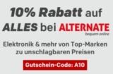 10% Rabatt auf Alles von Alternate bei Rakuten