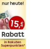 [RAKUTEN] Nur heute! 15,- Euro Gutschein in 1500 Superpunkten mit 60,- Euro MBW