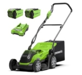Greenworks G40LM35K2X Kabelloser Akku Rasenmäher mit 2 Akkus für Flächen bis zu 400 m² nur 239,99€