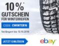 Verlängert! 10% Ebay Gutscheincode auf Winterreifen