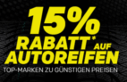 Nur noch heute! 15% Rabatt auf Reifen der Händler: Gripgate, Reifendirekt, meinReifenOutlet und Giga Reifen bei Rakuten
