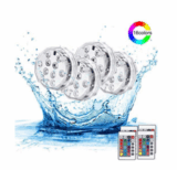 4er Set Unterwasser RGB LED-Spots mit Fernbedienung für nur 11,99 Euro