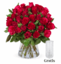 25 langstielige, rote Rosen für nur 24,98 Euro inkl. Zustellung + gratis Vase