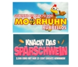 40 Rubbellose Knack das Sparschwein + 20 Rubbellose Moorhuhn nur 4,99 Euro für Lottopalace Neukunden
