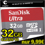 [PREPAID SONNTAGSKNALLER] Die Congstar-Prepaidkarte mit 10,- Euro Startguthaben für 9,99 Euro kaufen und dazu eine 32GB SANDISK microSDHC-Class 10 Karte gratis abstauben!
