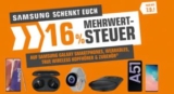 16% Mehrwertsteuer-Rabatt bei Saturn auf viele Samsung Smartphones und Zubehör