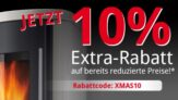 Bis 5. Dezember 10% Rabatt auf bereits reduzierte Kamine und Öfen im Hark Onlineshop