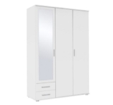 Drehtürenschrank in Alpinweiß mit zwei Schubladen und Spiegeltür für 89,85 Euro inkl. Versand!