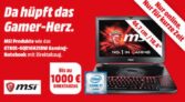 Bis zu 1000,- Euro Direktabzug auf verschiedene MSI Gaming Notebooks bei MediaMarkt