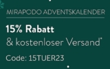 15% Rabatt auf das gesamte Sortiment im Mirapodo Onlineshop + kostenloser Versand