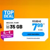 Die Sim.de Allnet Flat – z.B. 35 GB Allnet Tarif für 7,99€ mtl. oder Unlimited ab 14,99€ mtl.