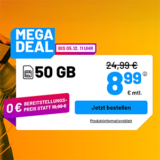 Die Sim.de Allnet Flat – z.B. 50 GB Allnet Tarif für 8,99€ mtl. oder Unlimited für 19,99€ mtl.