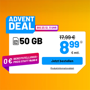 Die Sim.de Allnet Flat – z.B. 50 GB Allnet Tarif für 8,99€ mtl. oder Unlimited für 19,99€ mtl.
