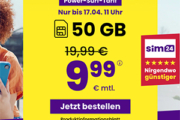 Sim24 Allnet Flat (bis 50 Mbit/s) – z.B. 50 GB Allnet Tarif für nur 9,99€ mtl. oder Unlimited für mtl. 14,99€