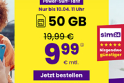 Sim24 Allnet Flat (bis 50 Mbit/s) – z.B. 50 GB Allnet Tarif für nur 9,99€ mtl. oder Unlimited für mtl. 14,99€