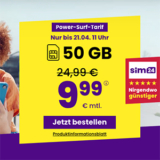 Sim24 Allnet Flat (bis 50 Mbit/s) – z.B. 50 GB Allnet Tarif für nur 9,99€ mtl. oder Unlimited für mtl. 14,99€