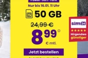 Sim24 Allnet Flat (bis 50 Mbit/s) – z.B. 60 GB Allnet Tarif für nur 9,99€ mtl. oder Unlimited für mtl. 19,99€