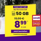Sim24 Allnet Flat (bis 50 Mbit/s) – z.B. 50 GB Allnet Tarif für nur 8,99€ mtl. oder Unlimited für mtl. 19,99€