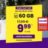 Sim24 Allnet Flat (bis 50 Mbit/s) – z.B. 10 GB Allnet Tarif für nur 3,99€ mtl. oder 60 GB für mtl. 9,99€